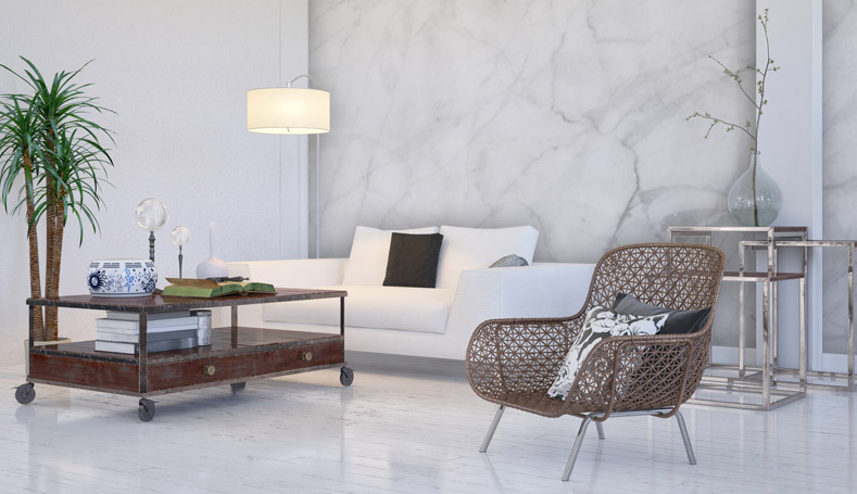 Marmori-tapetti, valkoinen,